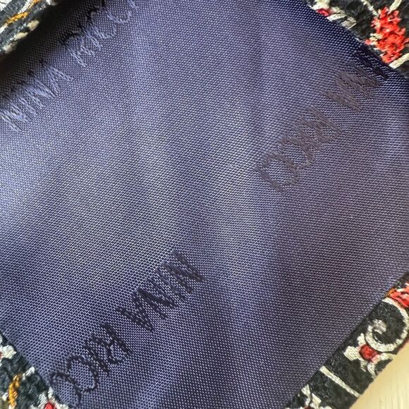 Nina Ricci Black and Red Silk Fabric with Intricate Design - Picture 3 of 7